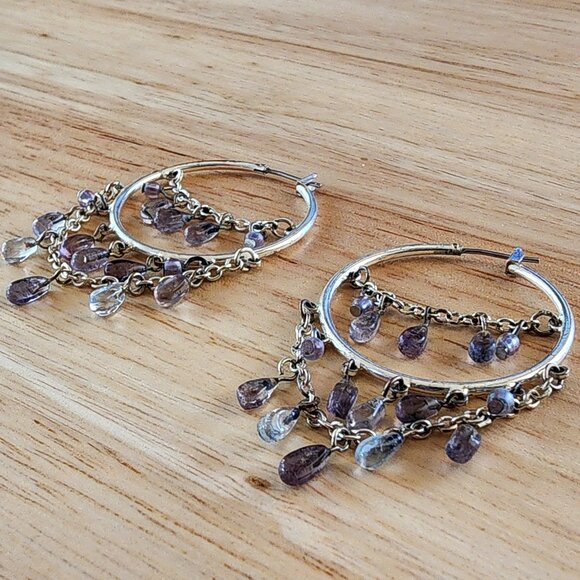 Etsy Vintage Silver Tone/Purple Chandelier Earrings - Picture 12 of 12